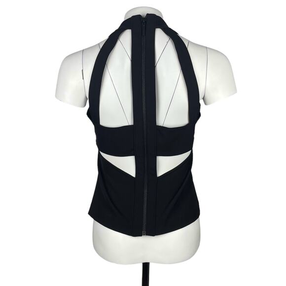 ABS ALLEN SCHWARTZ Halter Neck Cut Out Back Top Sz 4 - Picture 3 of 6